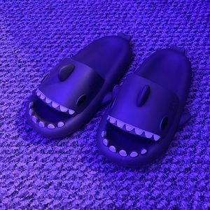 Dark Grey Shark Flops, Only used once pretty much brand new size 11.5